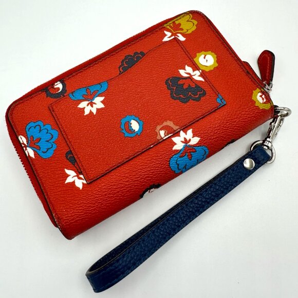 EUC Coach Wild Prairie Print Coated Canvas Double Zip Wallet/Wristlet #F53966 - Picture 8 of 13